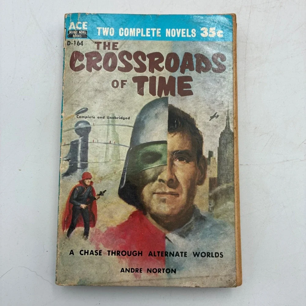 Vintage 1956 Ace Double D-164 Mankind on the Run Crossroads of Time Sci-Fi Pulp